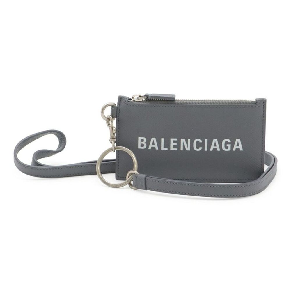 Balenciaga Leather Logo Coin Card Case